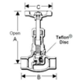 GLOBE VALVE 1 BRONZE 125# B14T 50017000 - CXC SCREWED