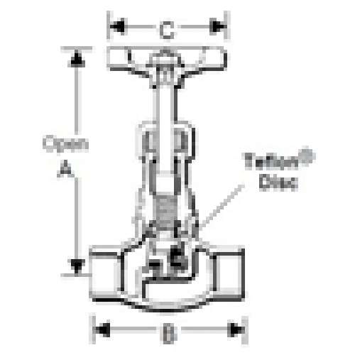 GLOBE VALVE 1 BRONZE 125# B14T 50017000 - CXC SCREWED