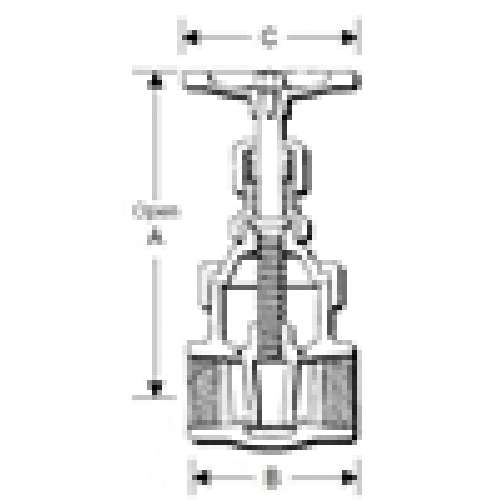 GATE VALVE 3/4 BRONZE 300 B147 51153200 - THRD UNION BONNET