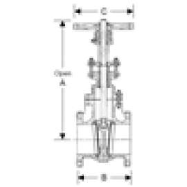 Gate Valve 3in Cast Carbon Steel Outside Screw & Yoke Flanged Class 150 Flexible Wedge Disc Stockham - Mfg# 15-
