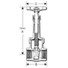 GATE VALVE 3/8 BRONZE 150# B120 51073300 - THRD RISING STEM