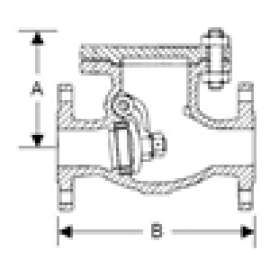 Check Valve 3in Cast Carbon Steel Flanged Class 150 Bolted Cap Swing Disc Stockham - Mfg# 15-SF-U