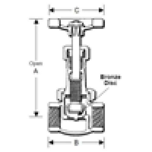 GLOBE VALVE 1-1/4 BRONZE 200 B37 50057200 - THRD UNION BONNET