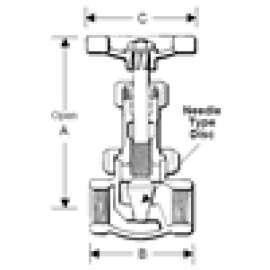 NEEDLE VALVE 3/8 BRONZE 200# B64 50082000 - THRD