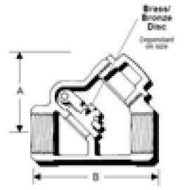 CHECK VALVE 3/8 BRONZE 200# B345 53067800 -THRD Y-PATTERN