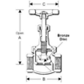 GLOBE VALVE 1/4 BRONZE 300# B66 50086900 - THRD UNION BONNET