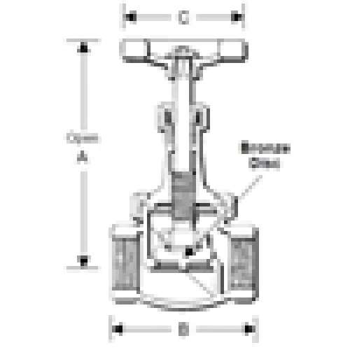 GLOBE VALVE 1/2 BRONZE 300# B66 50087100 - THRD UNION BONNET