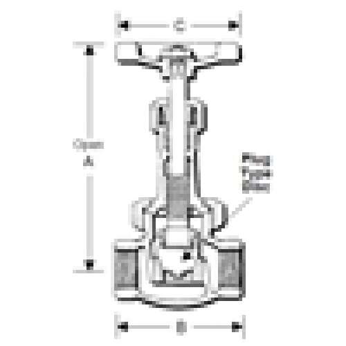 GLOBE VALVE 1/2 BRONZE 300# B74 50092900 - THRD UNION BONNET