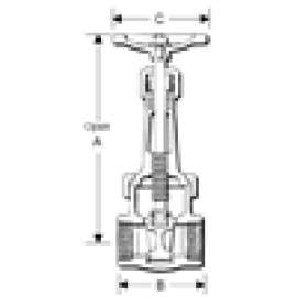 GATE VALVE 3/4 BRONZE 300# B145 51152300 - THRD -UNION BONNET