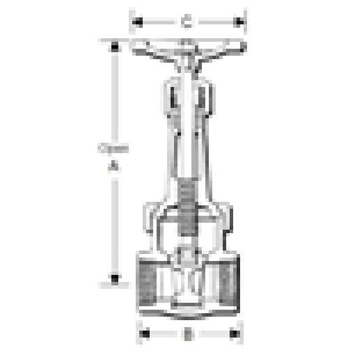 GATE VALVE 1/2 BRONZE 300# B145 51152200 - THRD UNION BONNET