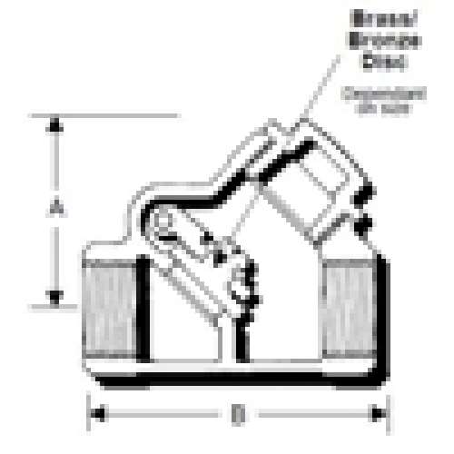 CHECK VALVE 1-1/2 300 B375 THD 53085960 - SWING BRONZE DISC