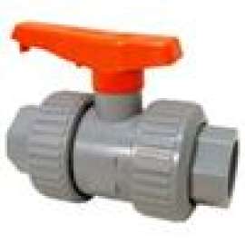 Ball Valve 1-1/2in CPVC Schedule 80 Model D Universal Ends True Union FKM O-Ring, Teflon Seat