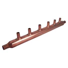 Manifold 3/4in 6-Port Copper Open 1in Trunk 1/2in Branches 22788