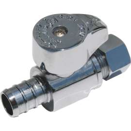 Straight Stop 1/2in X 3/8in Brass 1/4 Turn BarbXCMP Lead Free 23057LF