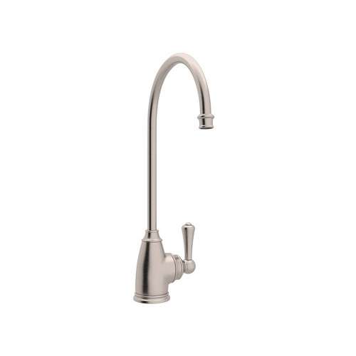 Georgian Era C-Spout Filter Faucet With Metal Lever Handle In Satin Nickel