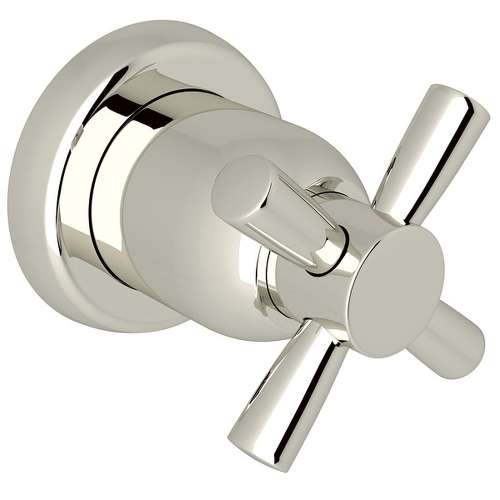 Trim for Volume Control and 4-Port Dedicated Diverter with Cross Handle in Polished Nickel