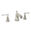 High Neck Widespread Lavatory Faucet with Metal Lever in Polished Nickel