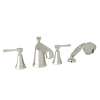 4-Hole Deck Mount Tub Filler with Metal Lever Handshower in Polished Nickel