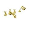 Deck Mount Tub Filler Faucet in English Gold