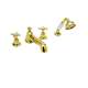 Deck Mount Tub Filler Faucet in English Gold