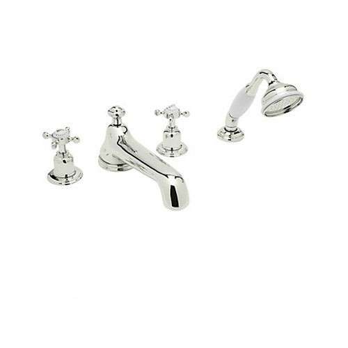 Deck Mount Tub Filler Faucet in Polished Nickel