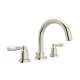 3-Hole Tubular C-Spout Widespread Lavatory Faucet with Metal Lever in Polished Nickel