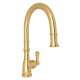 Georgian Era Traditional Pulldown Kitchen Faucet With Metal Lever Handle In English Gold