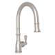 Georgian Era Traditional Pulldown Kitchen Faucet With Metal Lever Handle In Satin Nickel