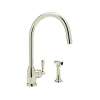 Mimas Kitchen Faucet and Metal Lever Handle in Polished Nickel