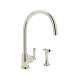 Mimas Kitchen Faucet and Metal Lever Handle in Polished Nickel