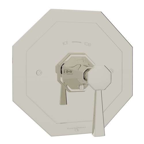 Thermostatic Trim Plate with Metal Lever and without Volume Control in Polished Nickel