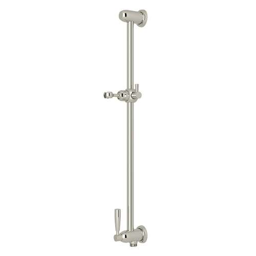 Contemporary Slide Bar with Integrated Volume Control and Outlet in Polished Nickel