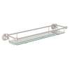 Wall Mount Glass Vanity Shelf in Satin Nickel