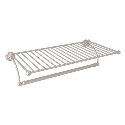 Wall Mount Hotel Style Towel Shelf in Satin Nickel