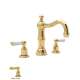 Perrin and Rowe U.3720L-IB-2 Widespread Bathroom Faucet in English Gold