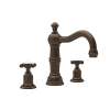 Perrin and Rowe U.3721X-EB-2 Widespread Bathroom Faucet and Metal Cross Handles in English Bronze