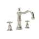 Perrin and Rowe U.3721X-PN-2 Widespread Bathroom Faucet and Metal Cross Handles in Polished Nickel