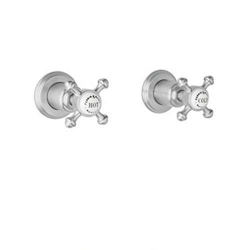 U.3751X-2 Perrin and Rowe Pair of 1/2in Concealed Wall Valves