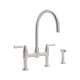 Perrin and Rowe U.4273LS-STN-2 Bridge Kitchen Faucet in Satin Nickel