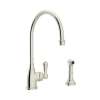 Perrin and Rowe U.4702PN-2 Kitchen Faucet and Metal Lever Handle in Polished Nickel