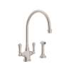 Perrin and Rowe U.4710STN-2 Kitchen Faucet in Satin Nickel