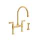Perrin and Rowe U.4719L-IB-2 Bridge Kitchen Faucet in English Gold