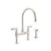 Perrin and Rowe U.4719L-PN-2 Bridge Kitchen Faucet in Polished Nickel