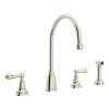 Perrin and Rowe U.4736L-PN-2 Widespread Kitchen Faucet in Polished Nickel