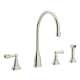 Perrin and Rowe U.4736L-PN-2 Widespread Kitchen Faucet in Polished Nickel