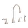 Perrin and Rowe U.4736L-STN-2 Widespread Kitchen Faucet in Satin Nickel