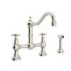 Perrin and Rowe U.4755X-PN-2 Bridge Kitchen Faucet in Polished Nickel
