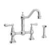 Perrin and Rowe U.4756L-APC-2 Bridge Kitchen Faucet in Polished Chrome