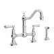 Perrin and Rowe U.4756L-APC-2 Bridge Kitchen Faucet in Polished Chrome