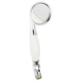 Hand Shower with White Porcelain Insert in Polished Chrome